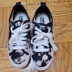 Keds Tie-Dye Light Pink and Black Platform Sneakers